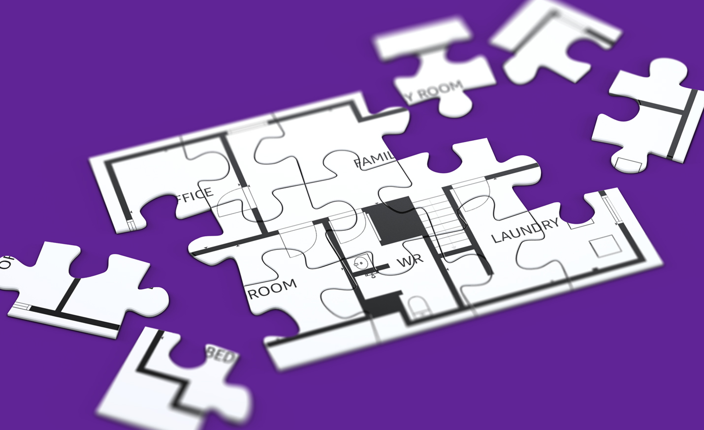 FloPlan Puzzle pieces of the listing make a floor plan